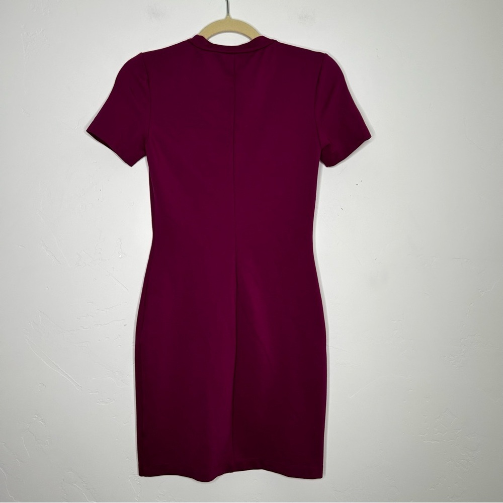 Aritzia Sunday Best Purple Ponte Knit Stretch Mini T Shirt Dress SZ 4 Spring - Picture 2 of 10